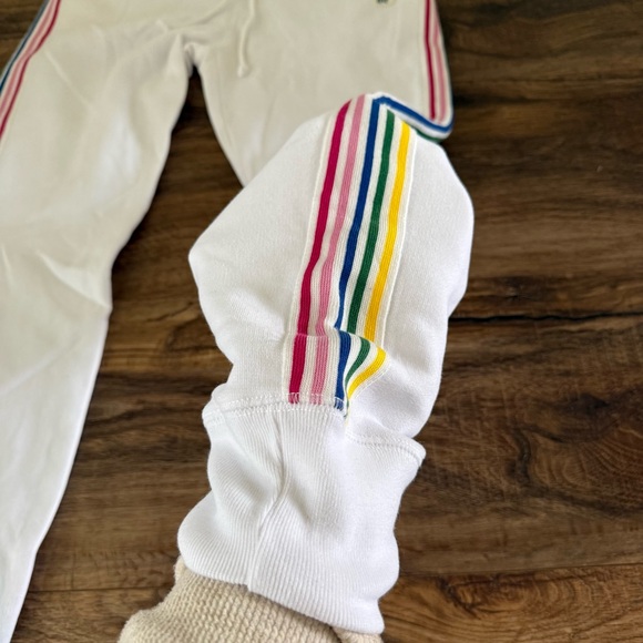 ABERCROMBIE & FITCH White Rainbow Side Stripe Jogger Pants Size XS NWT - Picture 4 of 14